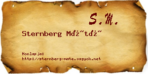 Sternberg Máté névjegykártya